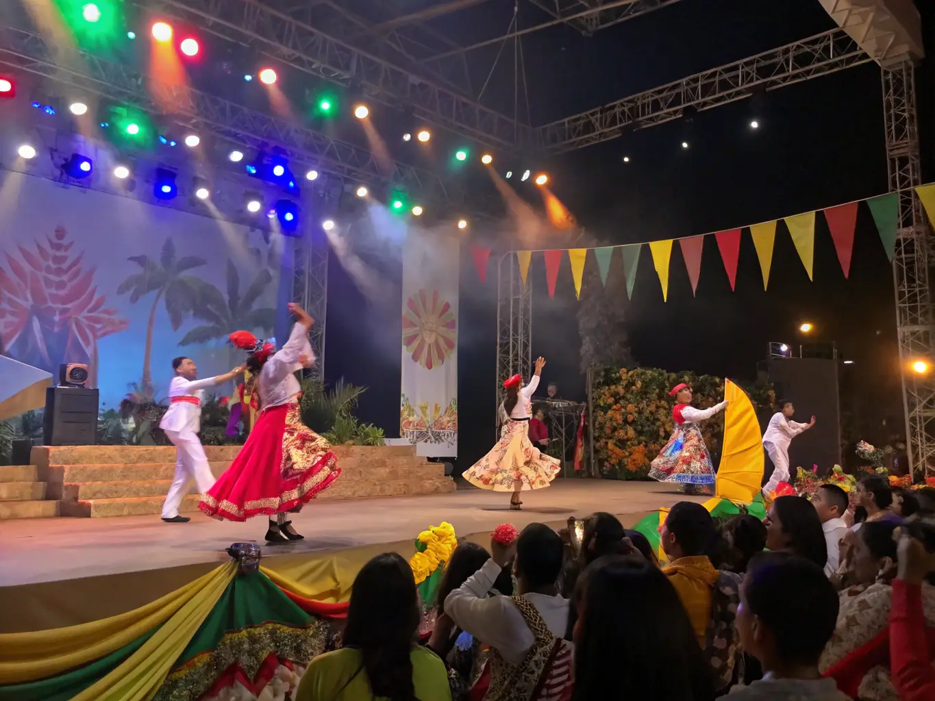 A vibrant image of a local cultural event organized by the historical society, showcasing traditional music, dance, or crafts.